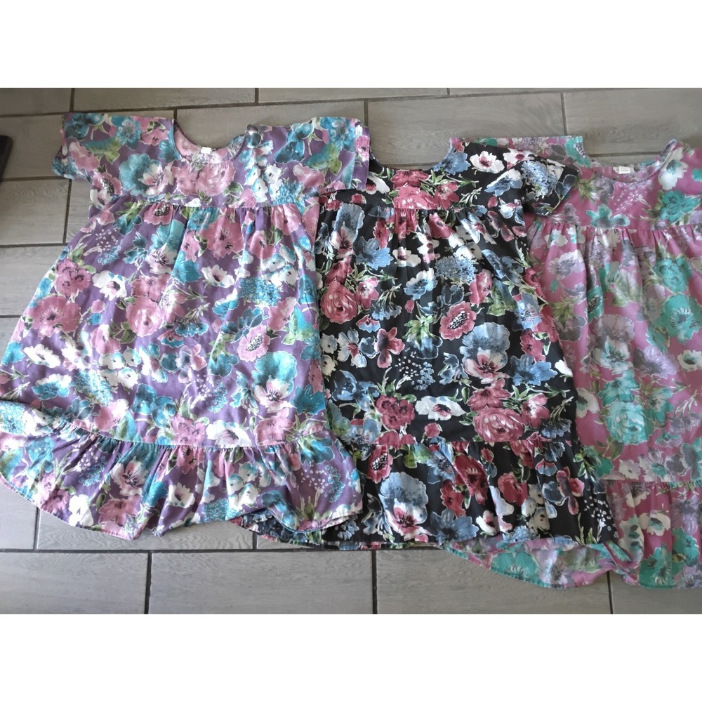 CW Classics Floral Muumuu House Dress Bundle 3 Pack Cotton Blend Pockets Large - Picture 2 of 10